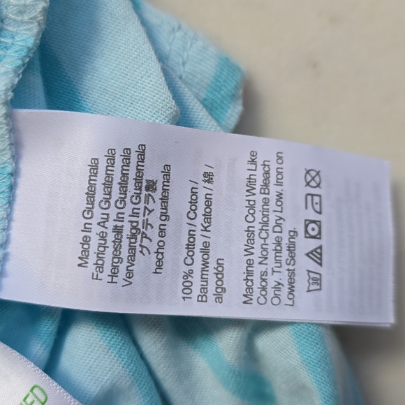 J. Crew aqua & white stripe puff sleeve t-shirt size medium - Picture 11 of 11